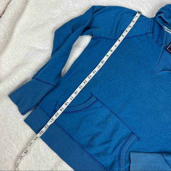 VS Pink Distressed Blue Star Notch Top Hoodie Sweater Large - Picture 6 of 11